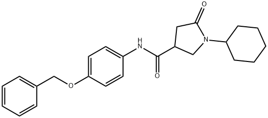 1-cyclohexyl-5-oxo-N-(4-phenylmethoxyphenyl)pyrrolidine-3-carboxamide Struktur