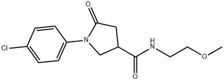 1-(4-chlorophenyl)-N-(2-methoxyethyl)-5-oxopyrrolidine-3-carboxamide Struktur