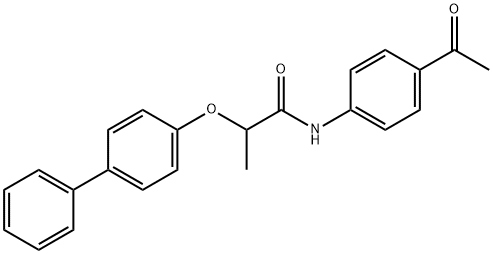 N-(4-acetylphenyl)-2-(4-biphenylyloxy)propanamide Struktur