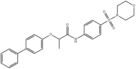 2-(4-biphenylyloxy)-N-[4-(4-morpholinylsulfonyl)phenyl]propanamide Struktur