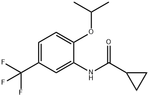 N-[2-propan-2-yloxy-5-(trifluoromethyl)phenyl]cyclopropanecarboxamide Struktur