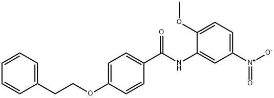 N-(2-methoxy-5-nitrophenyl)-4-(2-phenylethoxy)benzamide Struktur