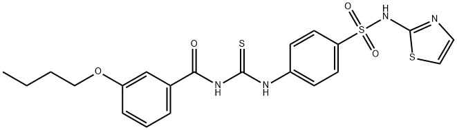 3-butoxy-N-[({4-[(1,3-thiazol-2-ylamino)sulfonyl]phenyl}amino)carbonothioyl]benzamide Struktur