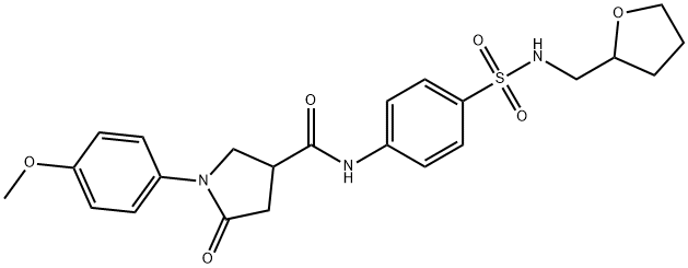 1-(4-methoxyphenyl)-5-oxo-N-[4-(oxolan-2-ylmethylsulfamoyl)phenyl]pyrrolidine-3-carboxamide Struktur