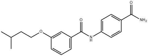 N-[4-(aminocarbonyl)phenyl]-3-(3-methylbutoxy)benzamide Struktur