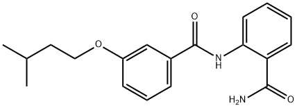 2-[[3-(3-methylbutoxy)benzoyl]amino]benzamide Struktur