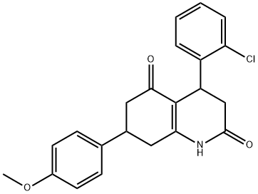 4-(2-chlorophenyl)-7-(4-methoxyphenyl)-1,3,4,6,7,8-hexahydroquinoline-2,5-dione Struktur