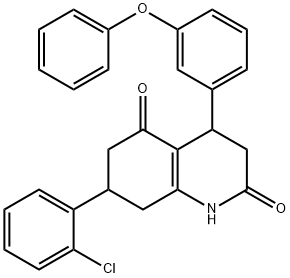 7-(2-chlorophenyl)-4-(3-phenoxyphenyl)-1,3,4,6,7,8-hexahydroquinoline-2,5-dione Struktur