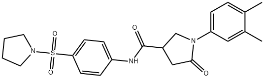 1-(3,4-dimethylphenyl)-5-oxo-N-(4-pyrrolidin-1-ylsulfonylphenyl)pyrrolidine-3-carboxamide Struktur