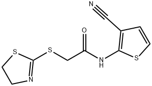 N-(3-cyanothiophen-2-yl)-2-(4,5-dihydro-1,3-thiazol-2-ylsulfanyl)acetamide Struktur