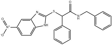 N-benzyl-2-[(5-nitro-1H-benzimidazol-2-yl)sulfanyl]-2-phenylacetamide Struktur