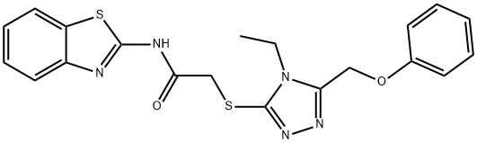 N-(1,3-benzothiazol-2-yl)-2-{[4-ethyl-5-(phenoxymethyl)-4H-1,2,4-triazol-3-yl]sulfanyl}acetamide Struktur