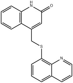 4-(quinolin-8-ylsulfanylmethyl)-1H-quinolin-2-one Struktur