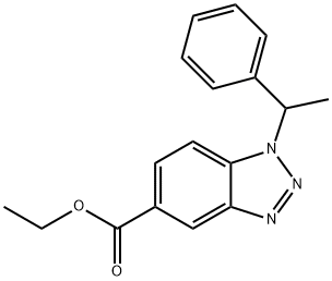 ethyl 1-(1-phenylethyl)-1H-1,2,3-benzotriazole-5-carboxylate Struktur