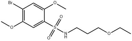 4-bromo-N-(3-ethoxypropyl)-2,5-dimethoxybenzenesulfonamide Struktur