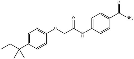 4-[[2-[4-(2-methylbutan-2-yl)phenoxy]acetyl]amino]benzamide Struktur