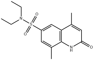 4,8-Dimethyl-2-oxo-1,2-dihydro-quinoline-6-sulfonic acid diethylamide Struktur