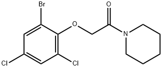 1-[(2-bromo-4,6-dichlorophenoxy)acetyl]piperidine Struktur