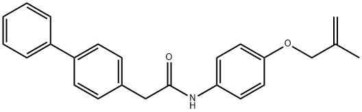 2-(4-biphenylyl)-N-{4-[(2-methyl-2-propen-1-yl)oxy]phenyl}acetamide Struktur