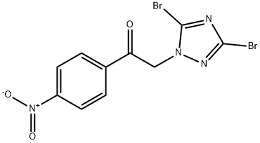 2-(3,5-dibromo-1H-1,2,4-triazol-1-yl)-1-(4-nitrophenyl)ethan-1-one Struktur