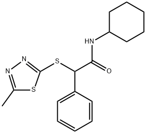 N-cyclohexyl-2-[(5-methyl-1,3,4-thiadiazol-2-yl)sulfanyl]-2-phenylacetamide Struktur