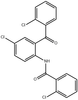 2-chloro-N-(4-chloro-2-(2-chlorobenzoyl)phenyl)benzamide Struktur