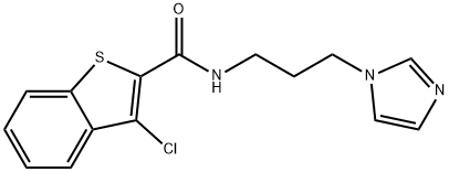 3-chloro-N-(3-imidazol-1-ylpropyl)-1-benzothiophene-2-carboxamide Struktur