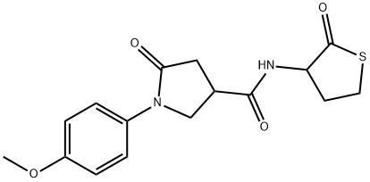 1-(4-methoxyphenyl)-5-oxo-N-(2-oxotetrahydrothiophen-3-yl)pyrrolidine-3-carboxamide Struktur