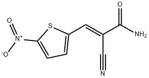 2-cyano-3-(5-nitro-2-thienyl)acrylamide Struktur