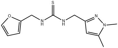 1-[(1,5-dimethyl-1H-pyrazol-3-yl)methyl]-3-(furan-2-ylmethyl)thiourea Struktur