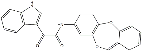 N-(6H-benzo[b][1,4]benzodioxepin-8-yl)-2-(1H-indol-3-yl)-2-oxoacetamide Struktur