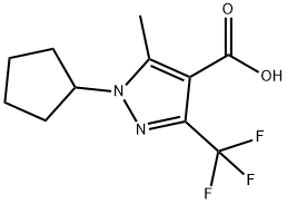 1-Cyclopentyl-5-methyl-3-trifluoromethyl-1H-pyrazole-4-carboxylic acid Struktur