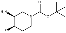 (3S,4R)-tert-Butyl 3-amino-4-fluoropiperidine-1-carboxylate Struktur