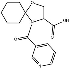 4-(pyridine-3-carbonyl)-1-oxa-4-azaspiro[4.5]decane-3-carboxylic acid Struktur