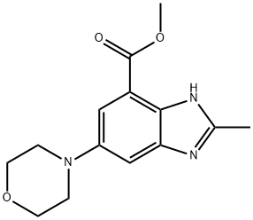 methyl 2-methyl-6-morpholino-1H-benzo[d]imidazole-4-carboxylate Struktur