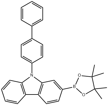 9H-Carbazole, 9-[1,1'-biphenyl]-4-yl-2-(4,4,5,5-tetramethyl-1,3,2-dioxaborolan-2-yl)- Struktur