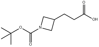 3-(1-(tert-butoxycarbonyl)azetidin-3-yl)propanoic acid Struktur