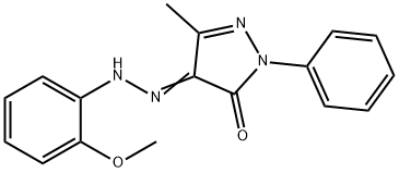 4-[(2-methoxyphenyl)hydrazono]-5-methyl-2-phenyl-2,4-dihydro-3H-pyrazol-3-one Struktur