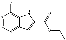 ethyl 4-chloro-5H-pyrrolo[3,2-d]pyrimidine-6-carboxylate Struktur