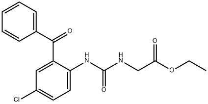 [3-(2-Benzoyl-4-chloro-phenyl)-ureido]-acetic acid ethyl ester Struktur