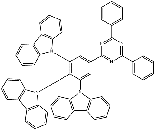 9,9',9''-(5-(4,6-diphenyl-1,3,5-triazin-2-yl)benzene-1,2,3-triyl) tris(9H-carbazole) Struktur