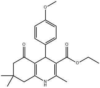 ethyl 4-(4-methoxyphenyl)-2,7,7-trimethyl-5-oxo-1,4,5,6,7,8-hexahydroquinoline-3-carboxylate Struktur