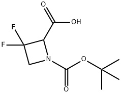 1-(tert-Butoxycarbonyl)-3,3-difluoroazetidine-2-carboxylic acid Struktur