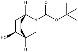 tert-butyl (1R,4R,5S)-5-hydroxy-2-azabicyclo[2.2.2]octane-2-carboxylate Struktur