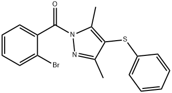 (2-bromophenyl)(3,5-dimethyl-4-(phenylthio)-1H-pyrazol-1-yl)methanone Struktur