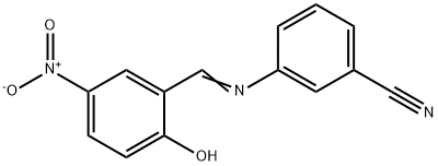 3-[(2-hydroxy-5-nitrobenzylidene)amino]benzonitrile Struktur