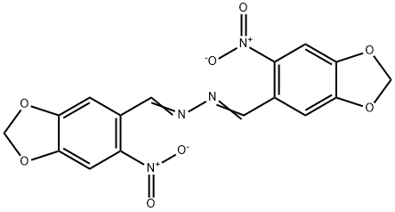 bis[(6-nitro-1,3-benzodioxol-5-yl)methylene]hydrazine Struktur