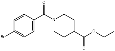 ethyl 1-(4-bromobenzoyl)-4-piperidinecarboxylate Struktur