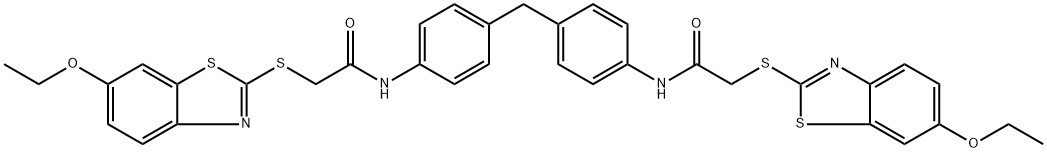 N,N'-(methanediyldibenzene-4,1-diyl)bis{2-[(6-ethoxy-1,3-benzothiazol-2-yl)sulfanyl]acetamide} Struktur