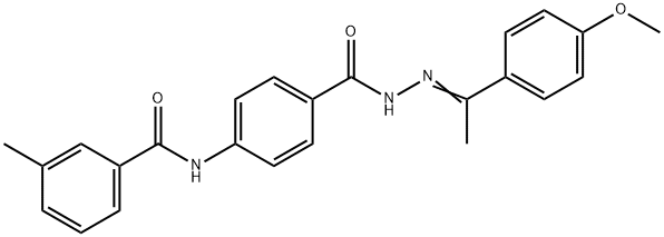 N-[4-({2-[1-(4-methoxyphenyl)ethylidene]hydrazino}carbonyl)phenyl]-3-methylbenzamide Struktur